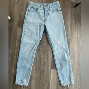 Levi's 501 Skinny Light Wash Button Fly Jeans